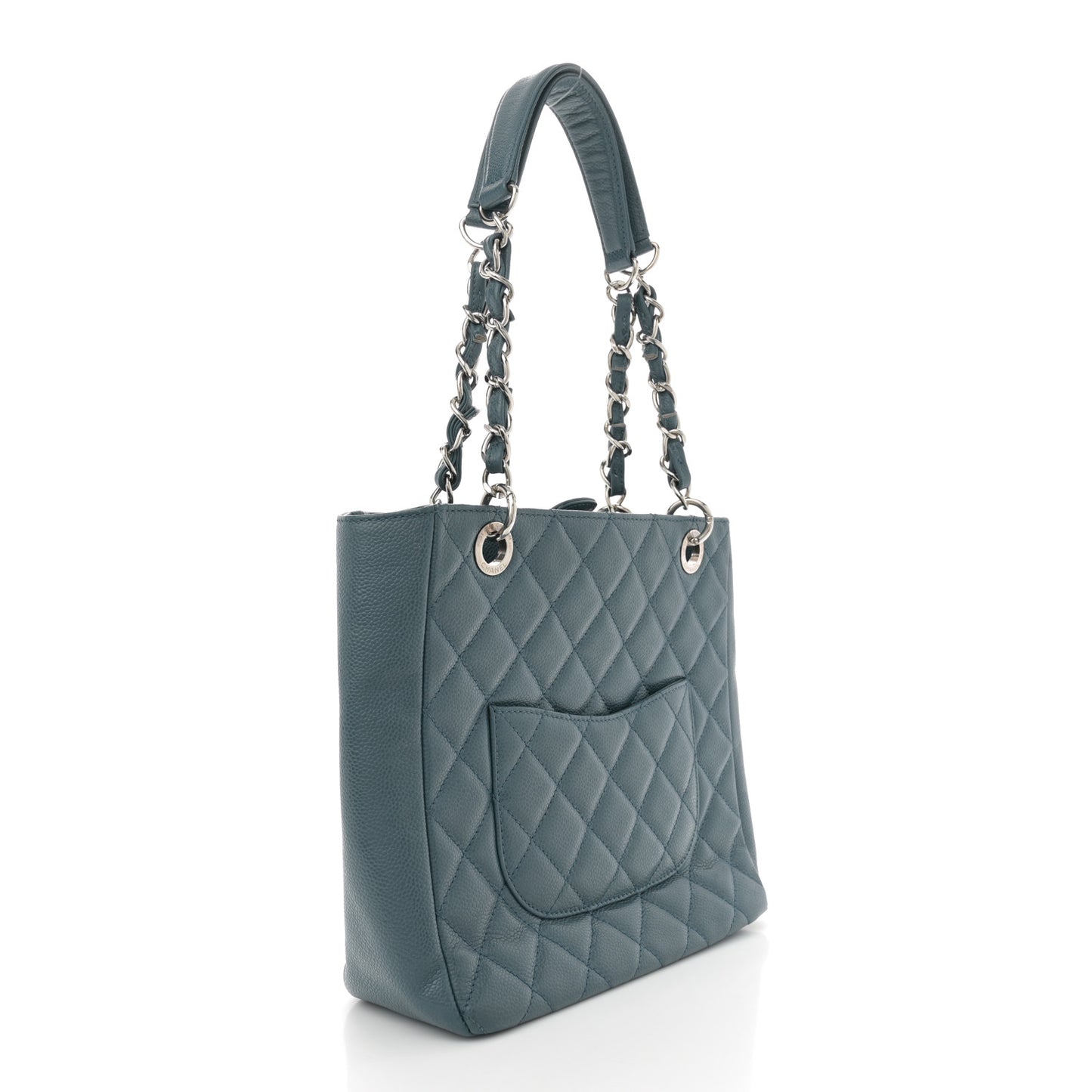 Caviar Quilted Petit Shopping Tote PST Blue