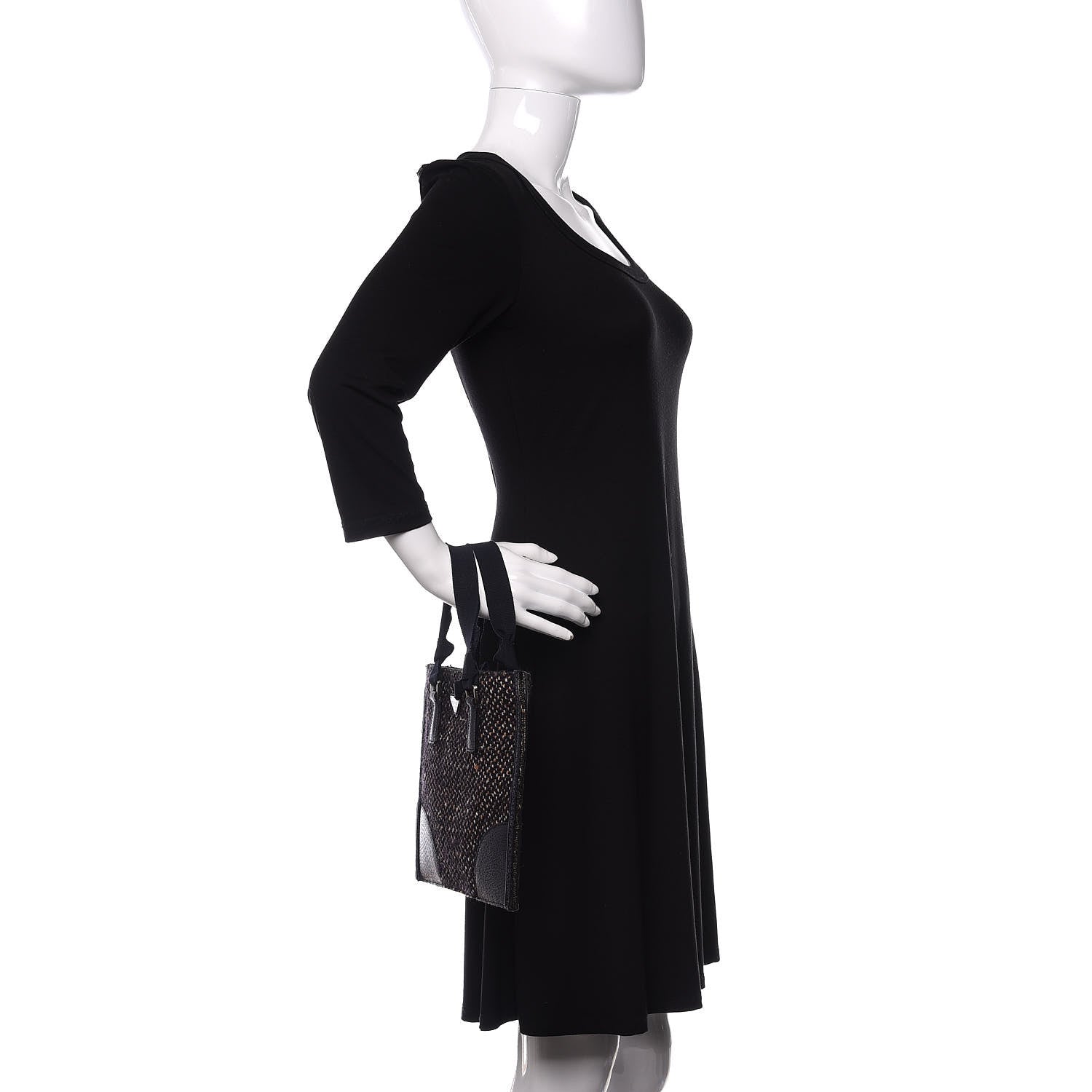 Prada Stuoia Tweed Cinghiale Grosgrain Tote 2 of 11