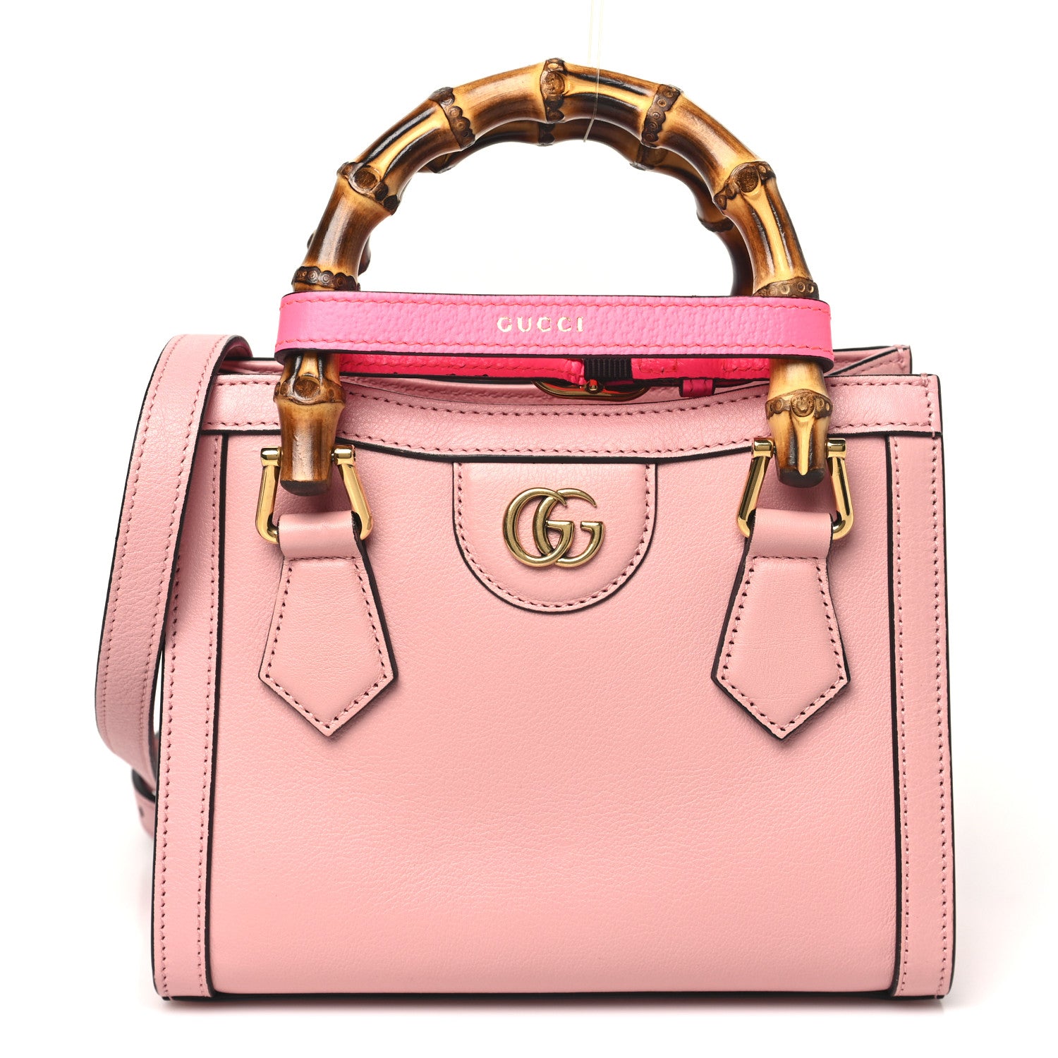 Gucci Wonka Grain Calfskin Mini Diana Tote Bag Wild Rose Fuxia Fluo 1 of 10