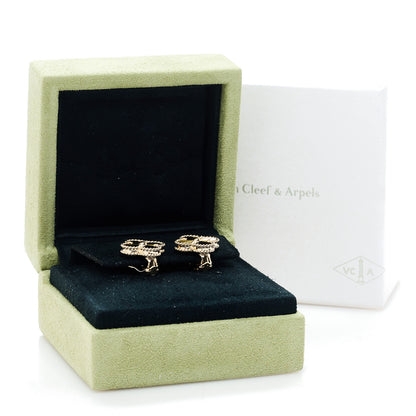 Van Cleef & Arpels 18k Yellow Gold Black Onyx Vintage Alhambra Earrings 5 of 5