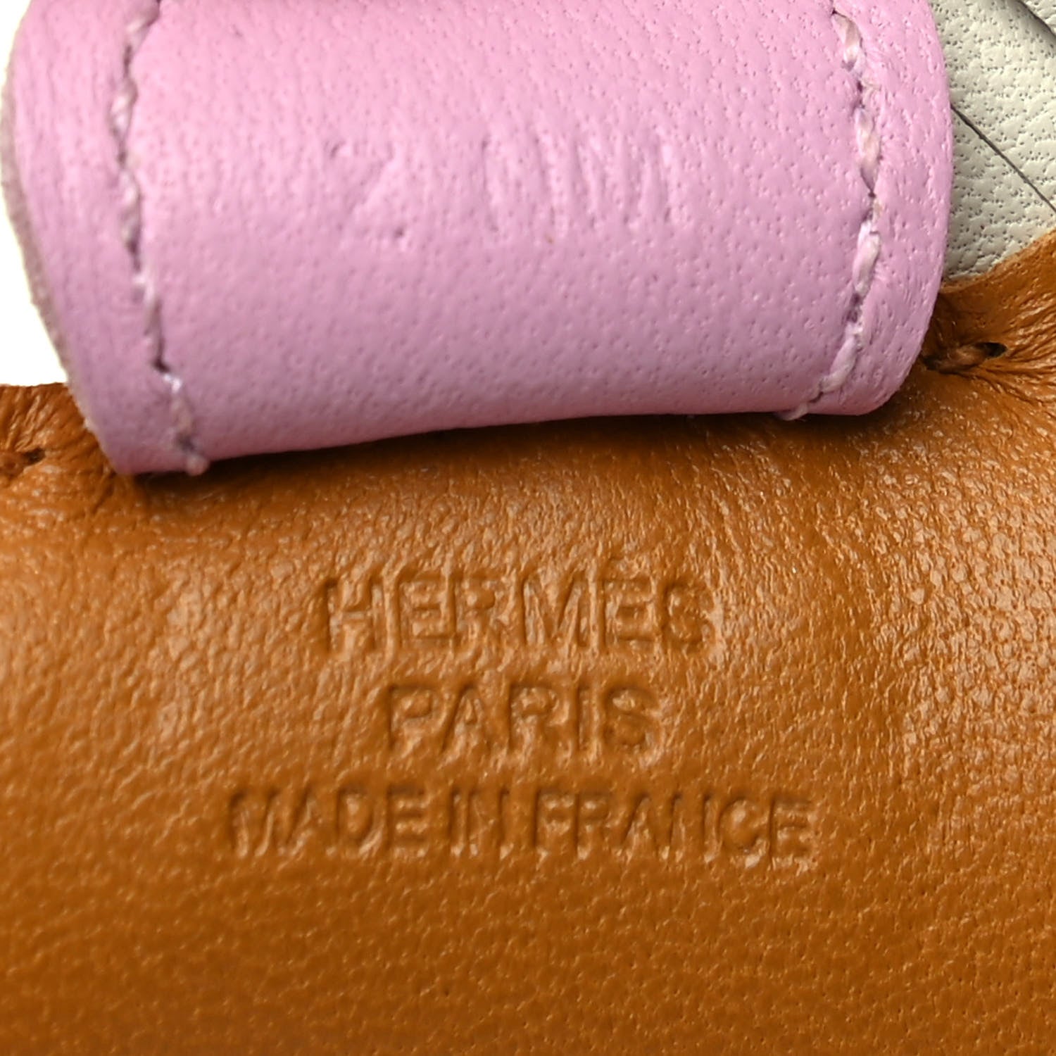Hermes Milo Lambskin Grigri Rodeo Horse Bag Charm PM Sesame Mauve Sylvestre Craie 3 of 4