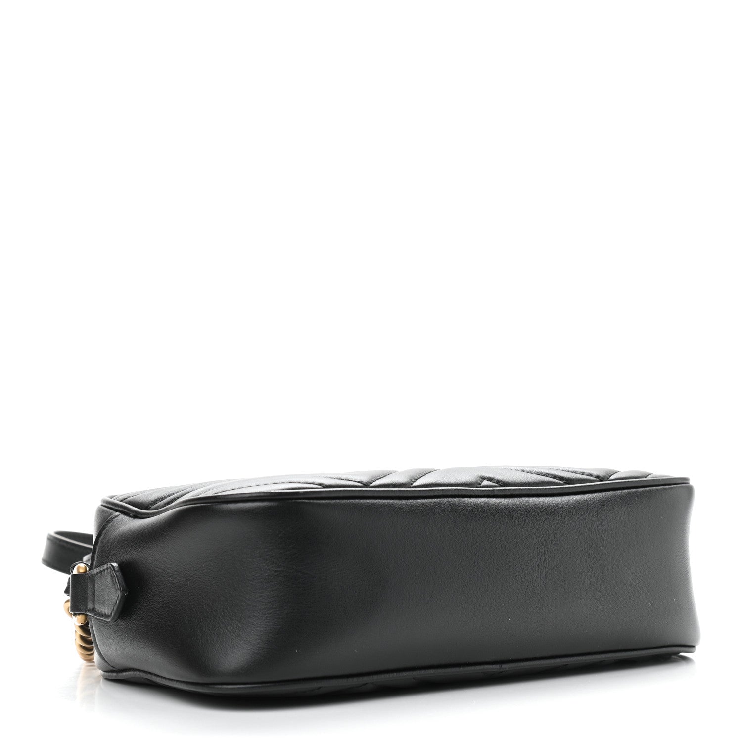 Gucci Calfskin Matelasse Small GG Marmont Chain Shoulder Bag Black 4 of 9
