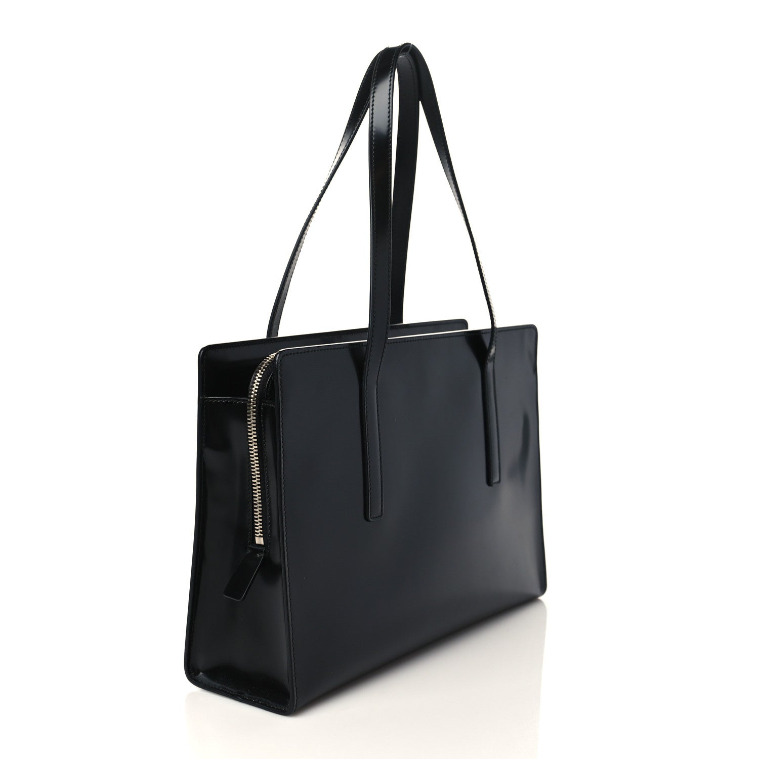 Prada Spazzolato Medium Re-Edition 1995 Double Handle Handbag Black 2 of 6