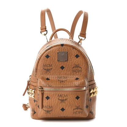 MCM Visetos Side Stud X-Mini Stark Backpack Cognac 1 of 8