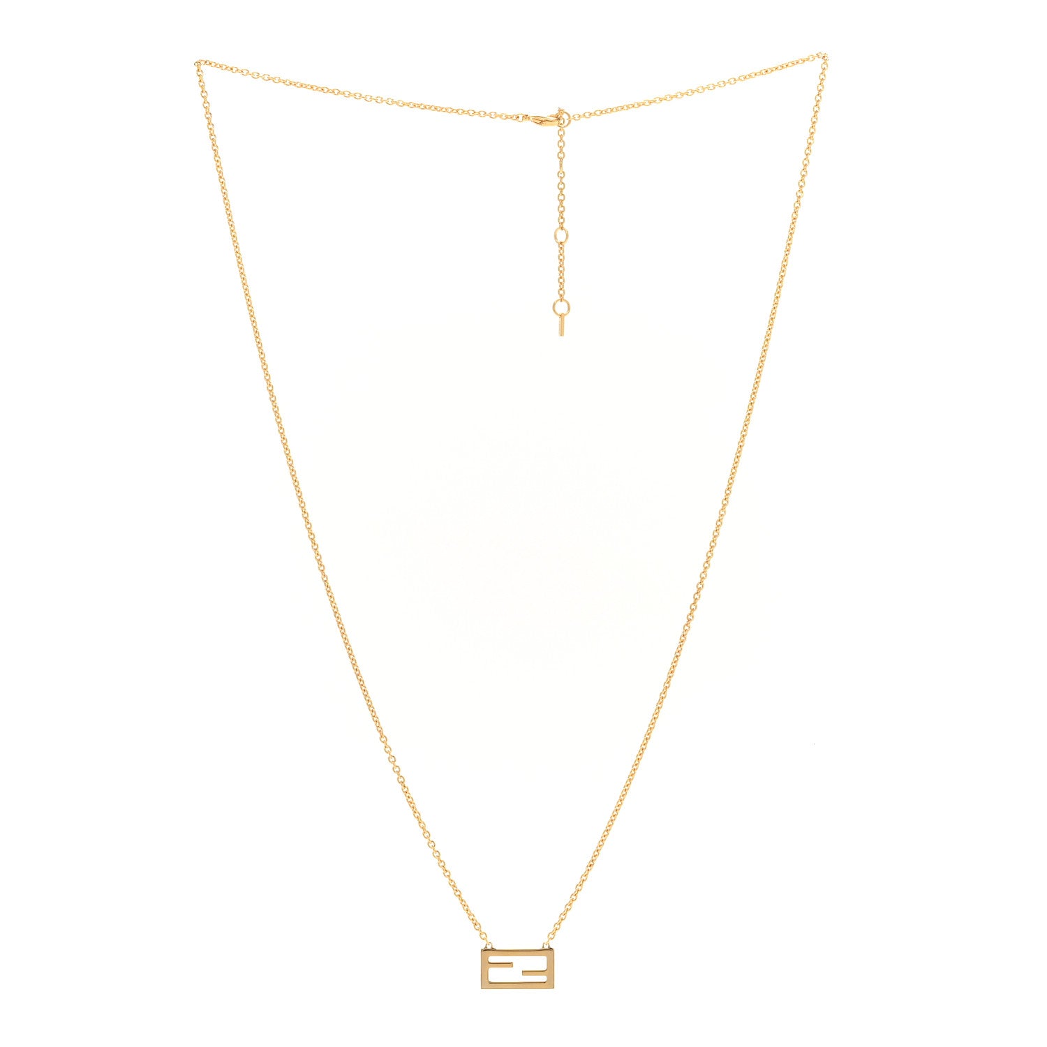 Fendi Bronze Baguette Necklace Gold 3 of 7
