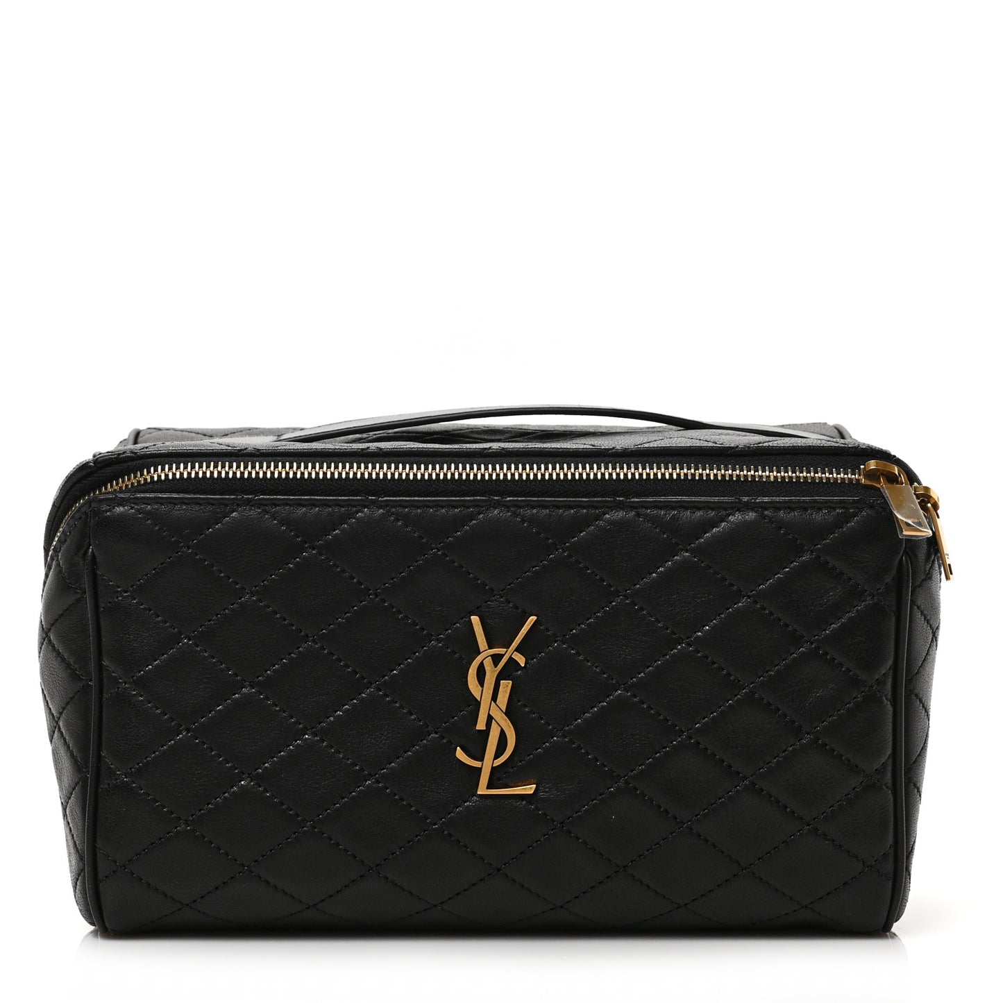 Lambskin Quilted Gaby Vanity Case Black