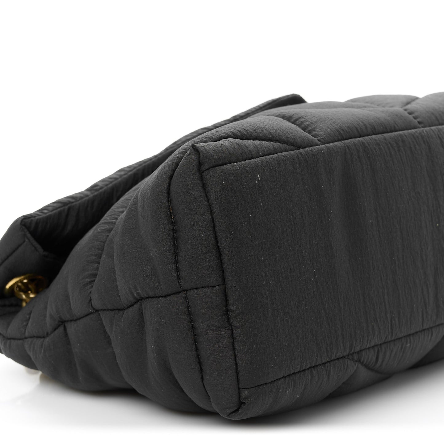 Nylon Quilted Small Loulou Puffer Monogram Chain Satchel Black