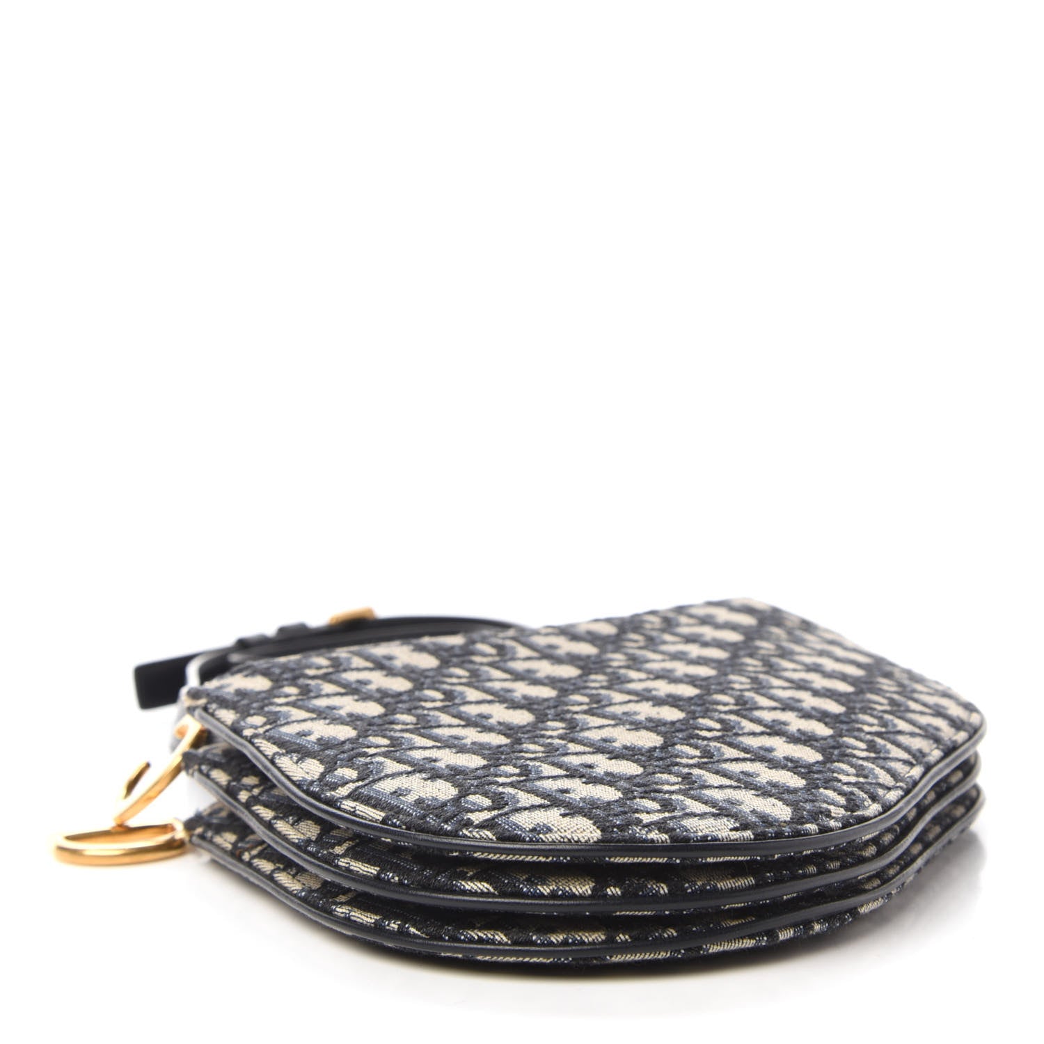 Christian Dior Oblique Saddle Pouch With Strap Navy Blue 4 of 10