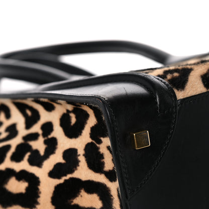 Celine Leopard Pony Hair Mini Luggage Brown 6 of 17