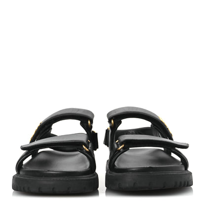 Christian Dior Lambskin Dioract 10mm Sandals 39 Black 3 of 15
