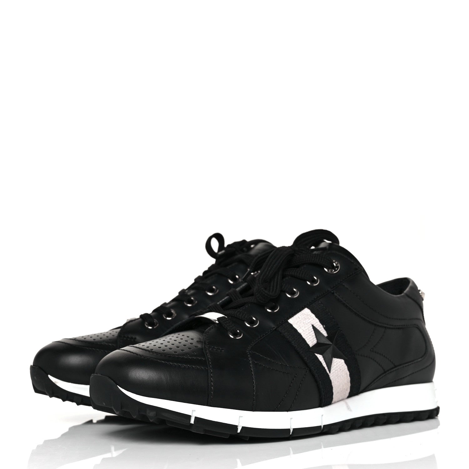 Jimmy Choo Calfskin Mens Star Stud Sneaker 44 Black 2 of 9