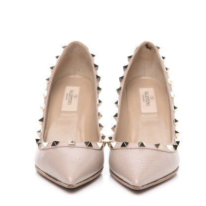 Valentino Garavani Pebbled Calfskin Rockstud 85mm Pumps 36 Poudre 2 of 10