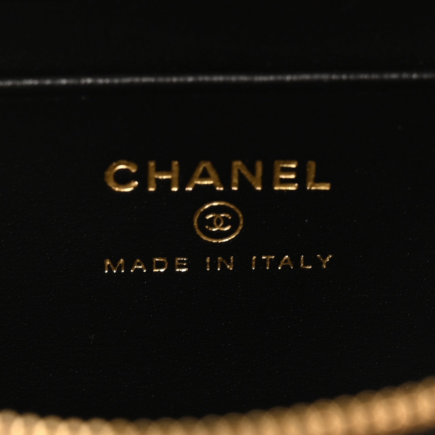 Chanel Lizard Embossed Calfskin Top Handle Slim Vanity With Chain Black 6 of 10