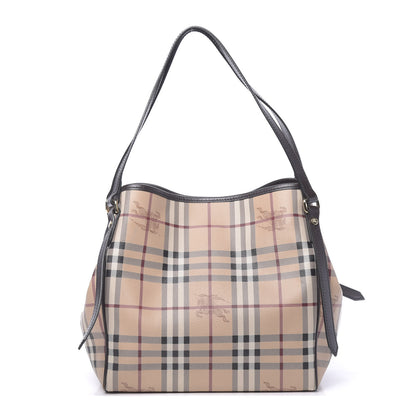 Burberry Haymarket Check Small Canterbury Tote Chocolate 1 of 12