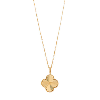 Van Cleef & Arpels 18K Yellow Gold Guilloche Magic Alhambra Long Necklace 1 of 6