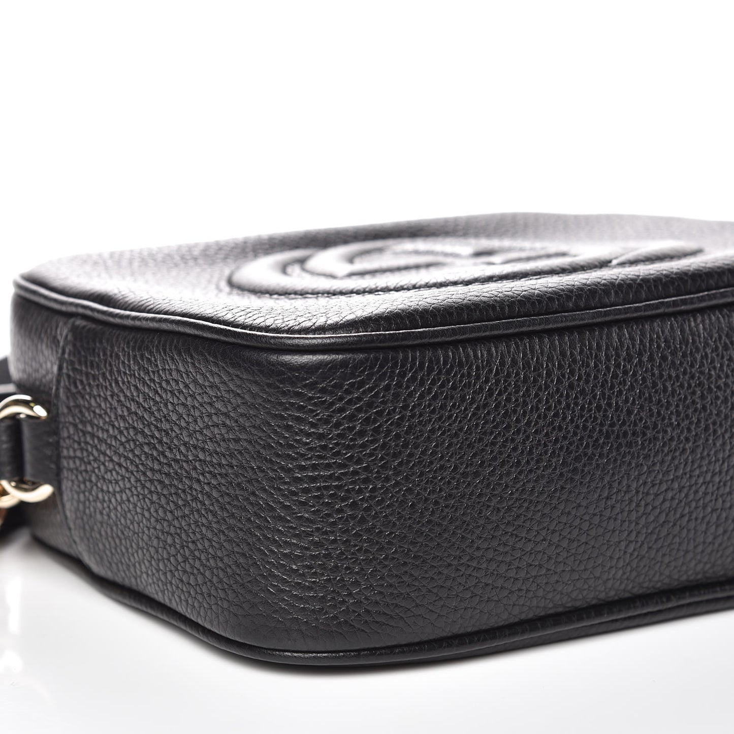 Pebbled Calfskin Small Soho Disco Bag Black