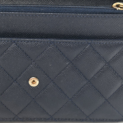 Chanel Caviar Quilted Wallet On Chain WOC Navy Blue 11 of 11