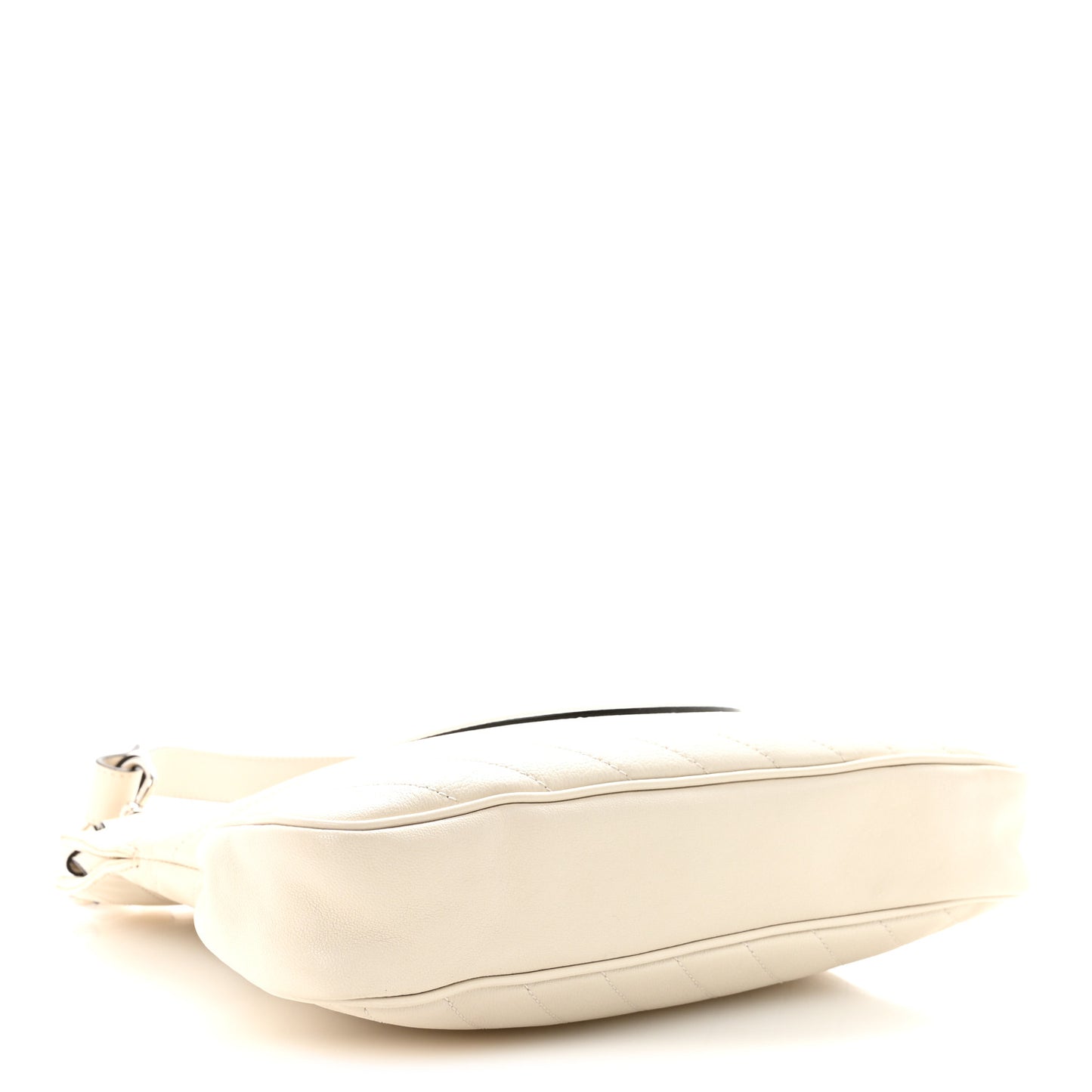 Sakai Be Green Calfskin Diagonal Stitched Small Blondie Tote Mystic White
