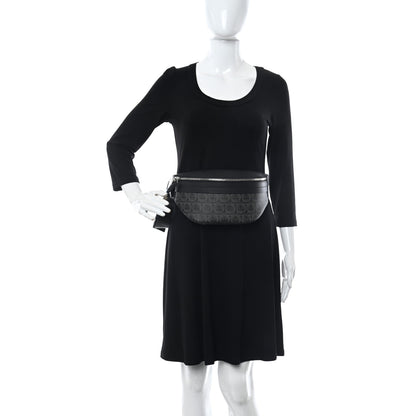 Salvatore Ferragamo Gancini Monogram Calfskin Waist Bag Black Grey 2 of 10