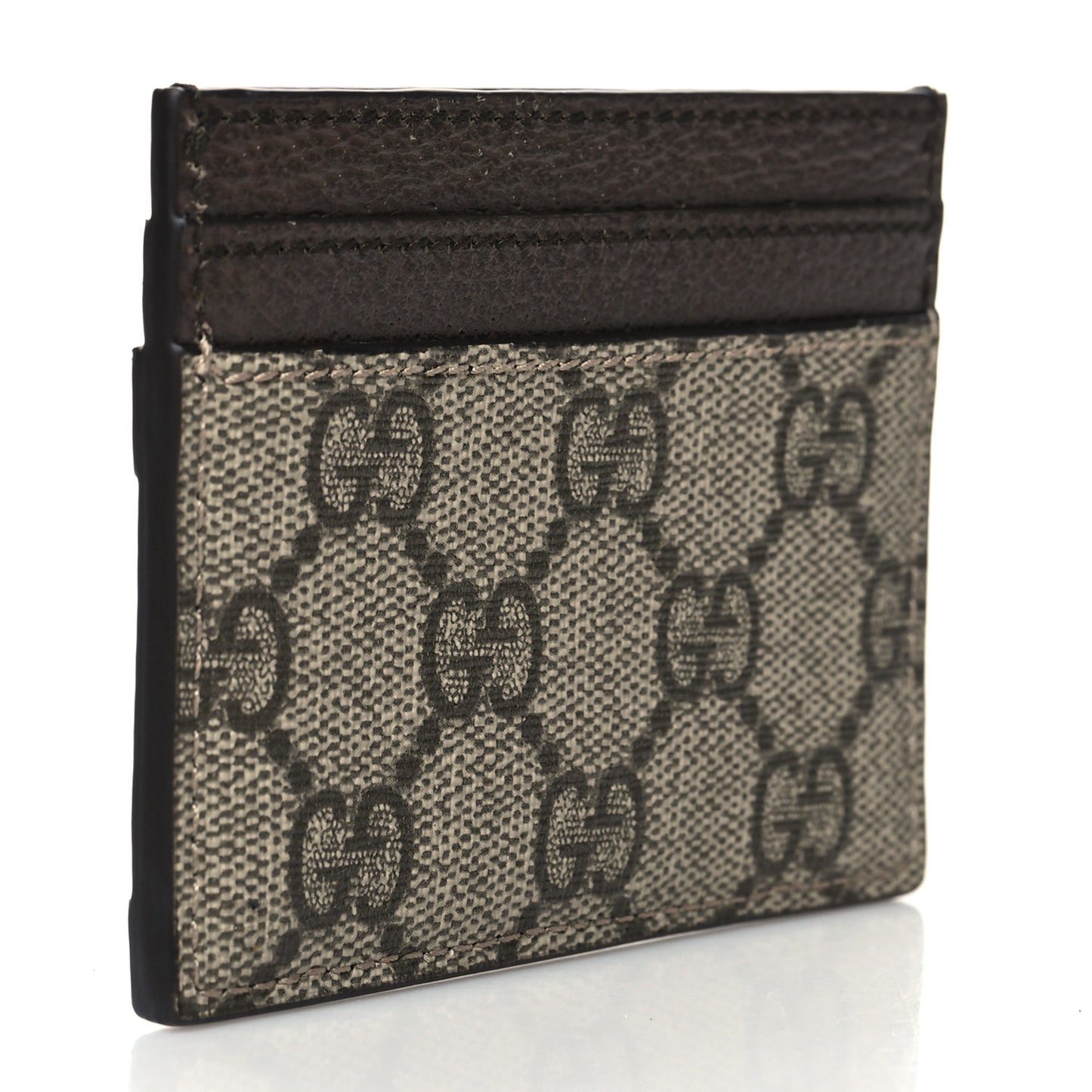 GG Supreme Monogram Ophidia Card Holder Brown