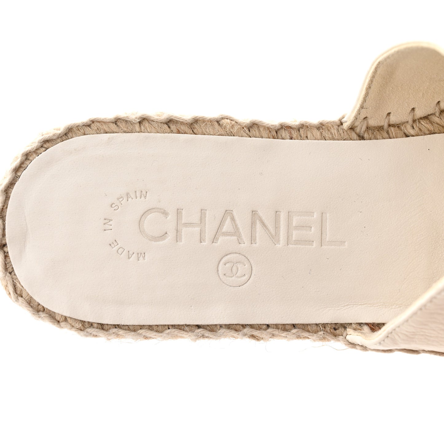 Calfskin CC Espadrille Mules 38 White