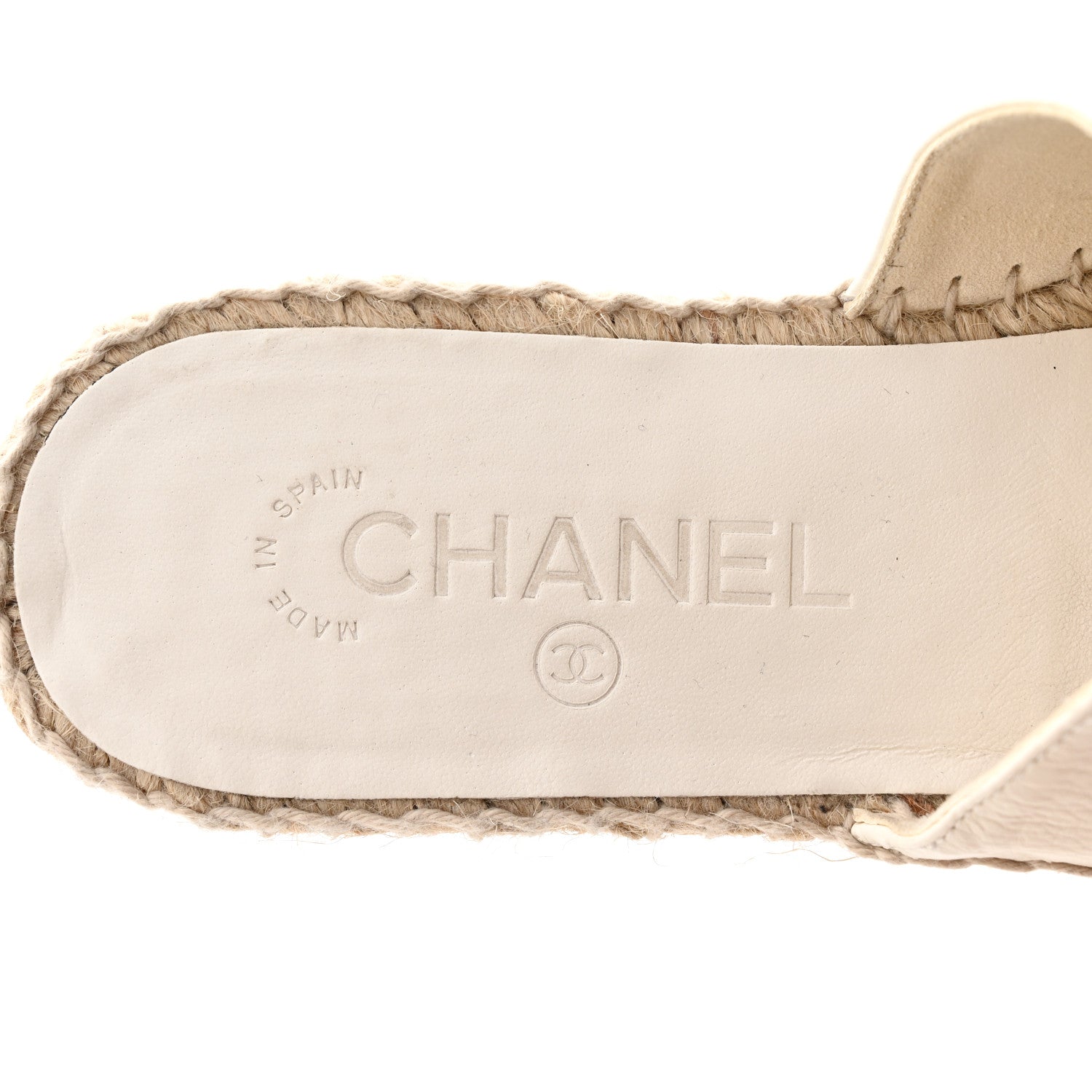 Chanel Calfskin CC Espadrille Mules 38 White 6 of 10