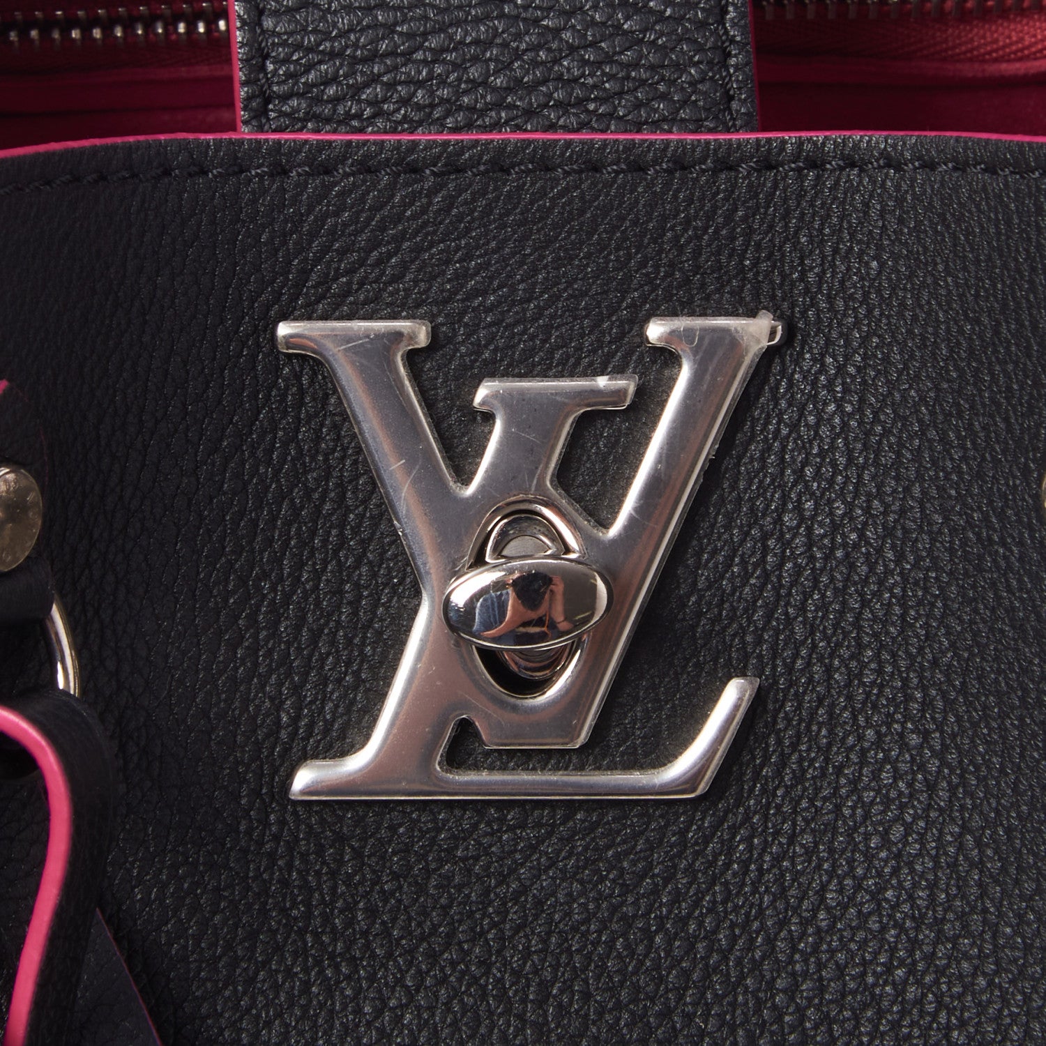 Louis Vuitton Calfskin Lockme Bucket Black 8 of 9