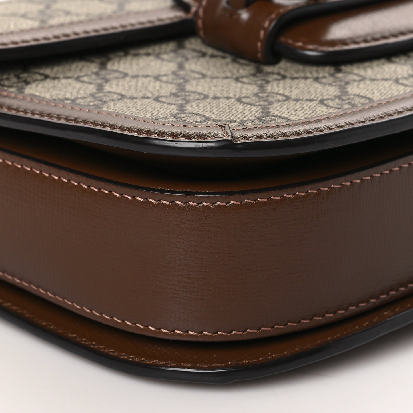 GG Supreme Monogram Horsebit 1955 Shoulder Bag Beige Brown Sugar