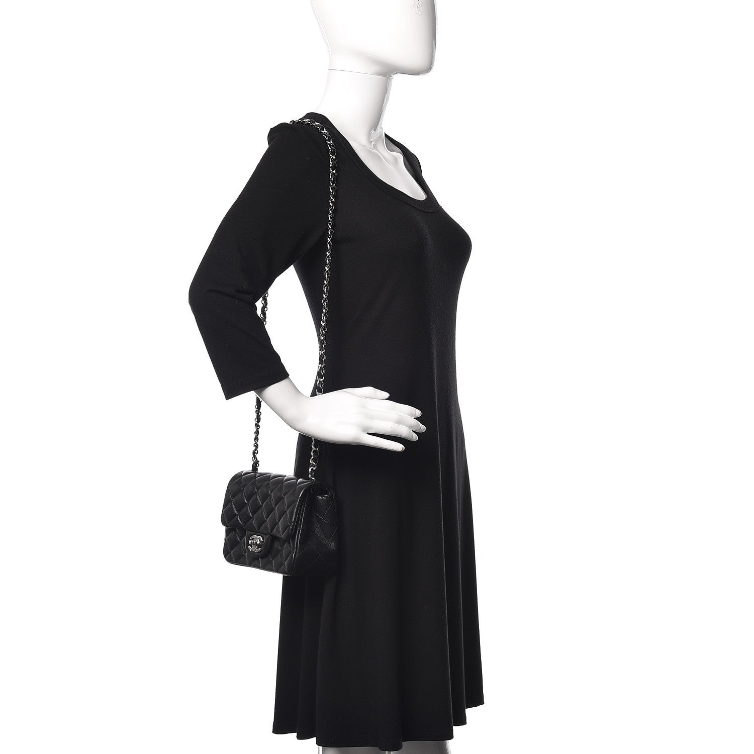 Chanel Lambskin Quilted Mini Square Flap Black 2 of 11