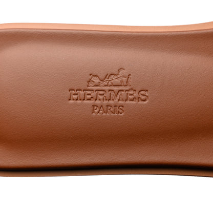 Hermes Box Calfskin Oran Sandals 37.5 Gold 7 of 8