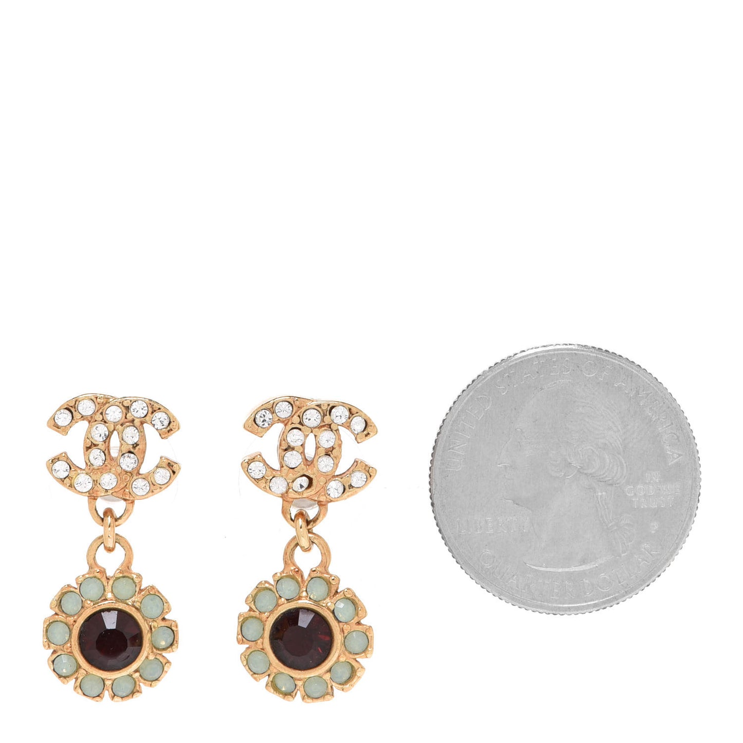 Crystal CC Drop Earrings