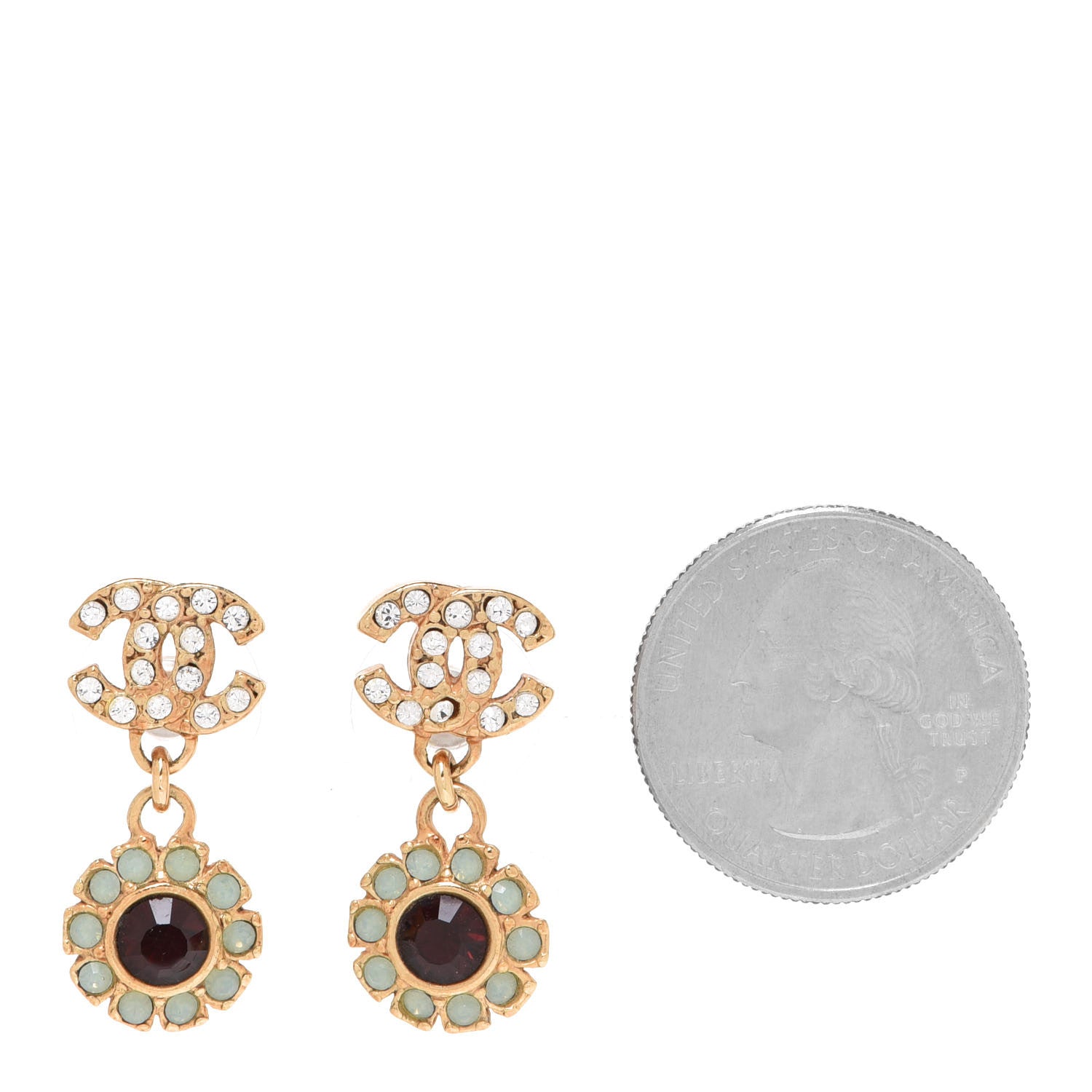 Chanel Crystal CC Drop Earrings 2 of 5