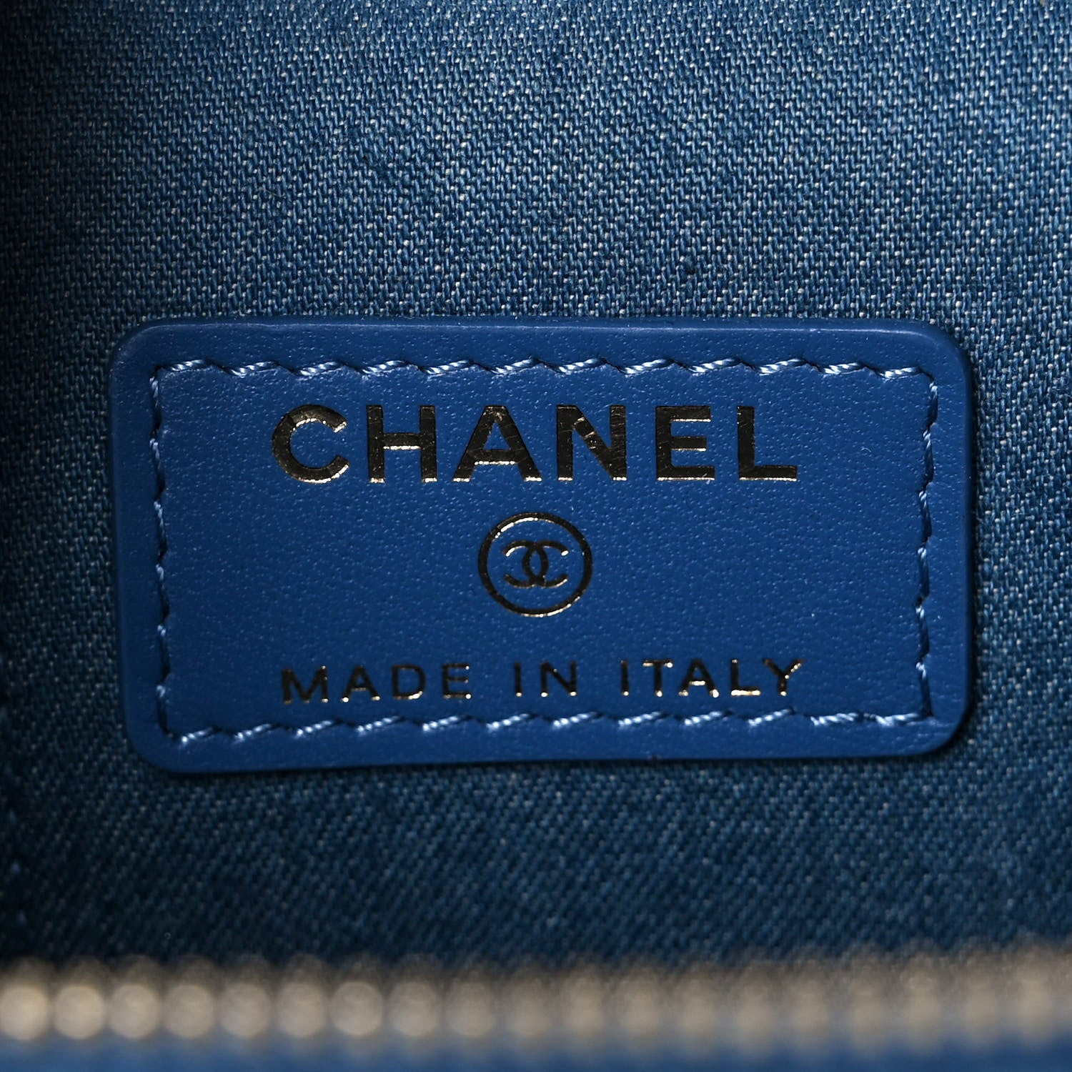 Chanel Denim Quilted Mini Pearl Crush Vanity Case With Chain 6 of 11