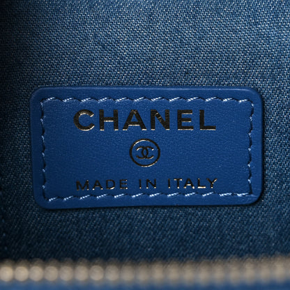 Chanel Denim Quilted Mini Pearl Crush Vanity Case With Chain 6 of 11