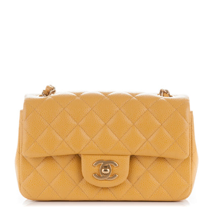 Chanel Caviar Quilted Mini Rectangular Flap Yellow 1 of 7