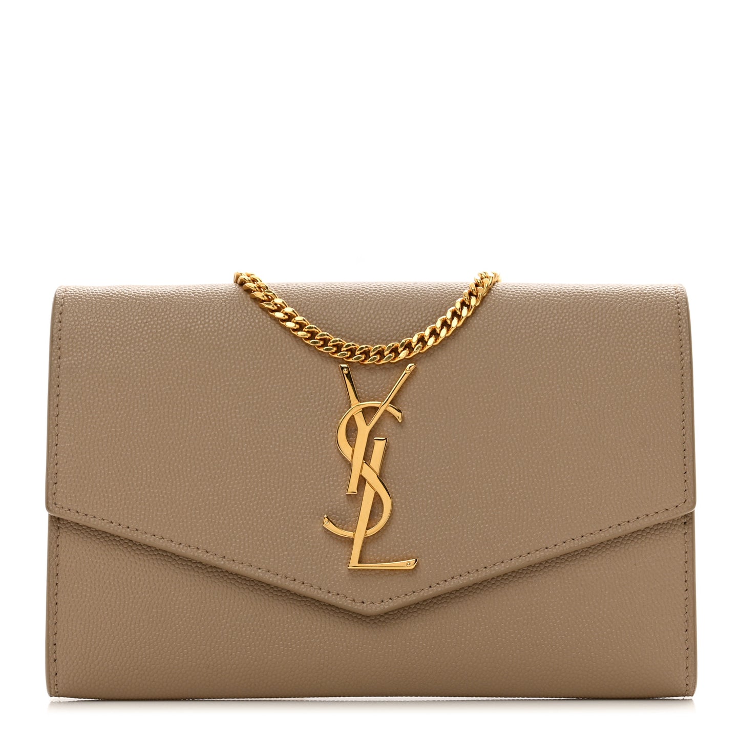 Grain De Poudre Monogram Uptown Chain Wallet Dark Beige