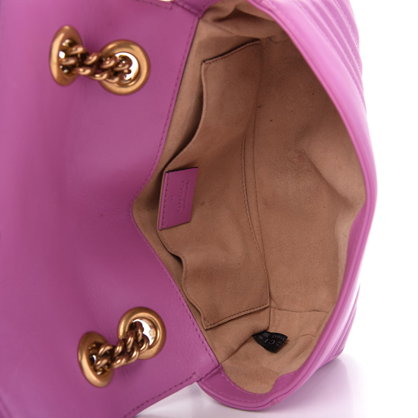 Calfskin Matelasse Mini GG Marmont Shoulder Bag Candy Mousse