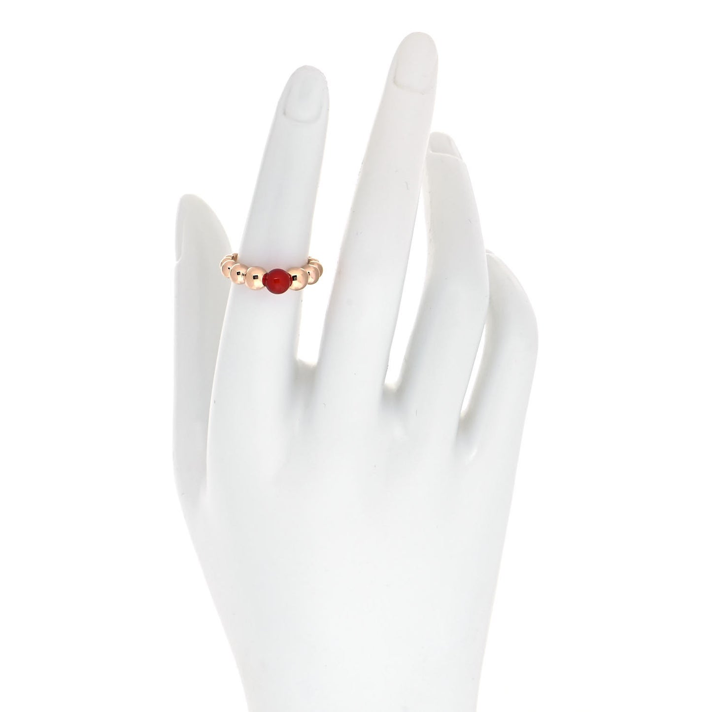 18K Rose Gold Carnelian Perlee Couleurs Variation Ring 52 6
