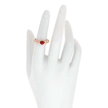 Van Cleef & Arpels 18K Rose Gold Carnelian Perlee Couleurs Variation Ring 52 6 2 of 5