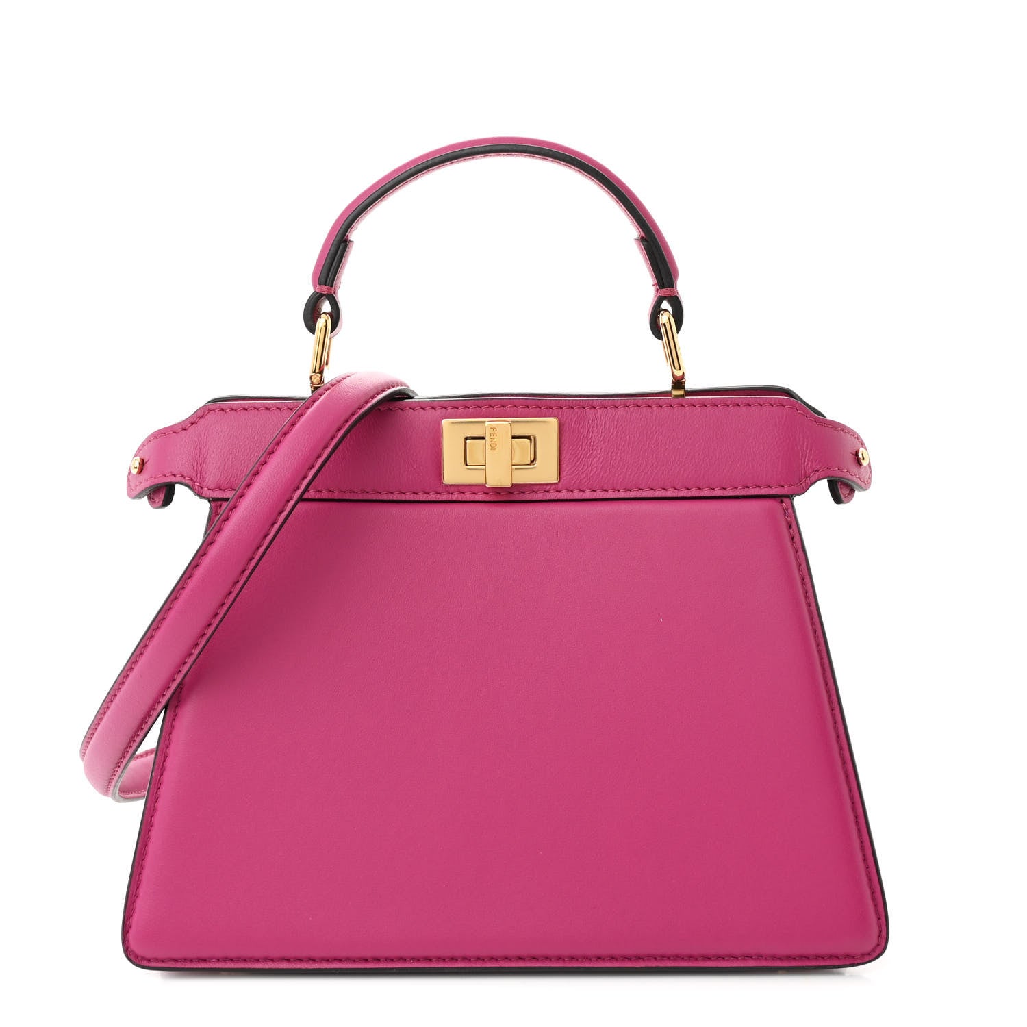 Fendi Shiny Nappa Petite Peekaboo I SEE U Satchel Ciclamino Pilar 1 of 12