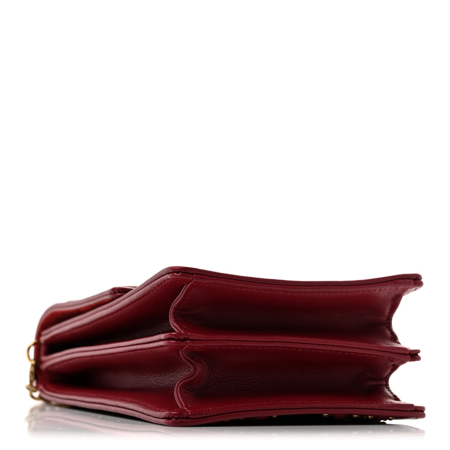 Lambskin Studded Vertical Diorama Spicy Red