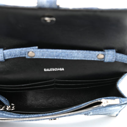 Balenciaga Nappa Denim Printed Hourglass Chain Bag Denim Blue 5 of 9
