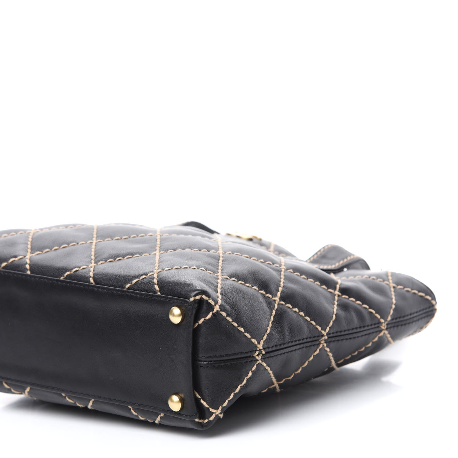 Chanel Calfskin Contrast Stitch Surpique Tote Black 7 of 10