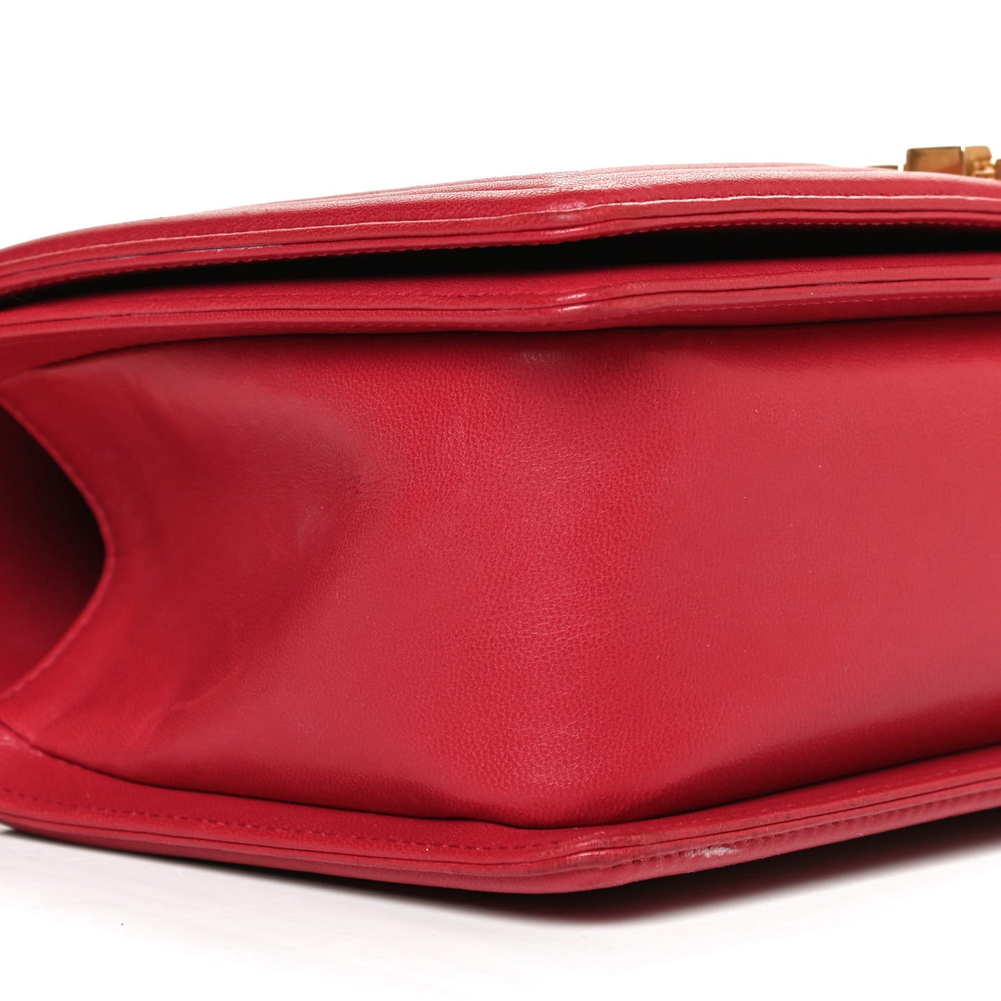 Lambskin Quilted Medium Boy Flap Red