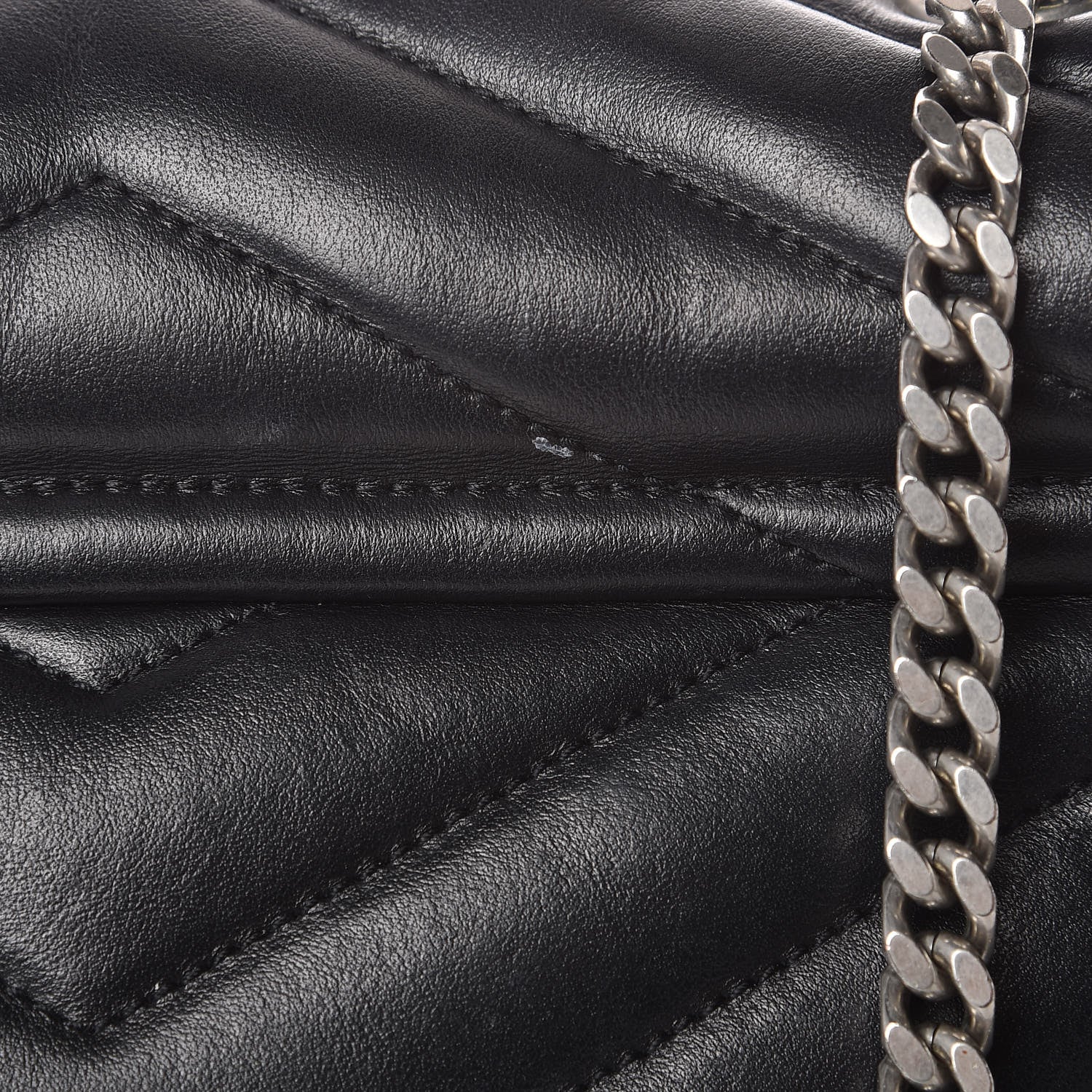 Saint Laurent Calfskin Y Quilted Monogram Medium Loulou Chain Satchel Black 11 of 17