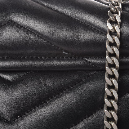 Saint Laurent Calfskin Y Quilted Monogram Medium Loulou Chain Satchel Black 11 of 17