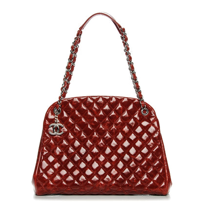 Chanel Glazed Calfskin Large Just Mademoiselle Bowling Bag Dark Red 1 of 7
