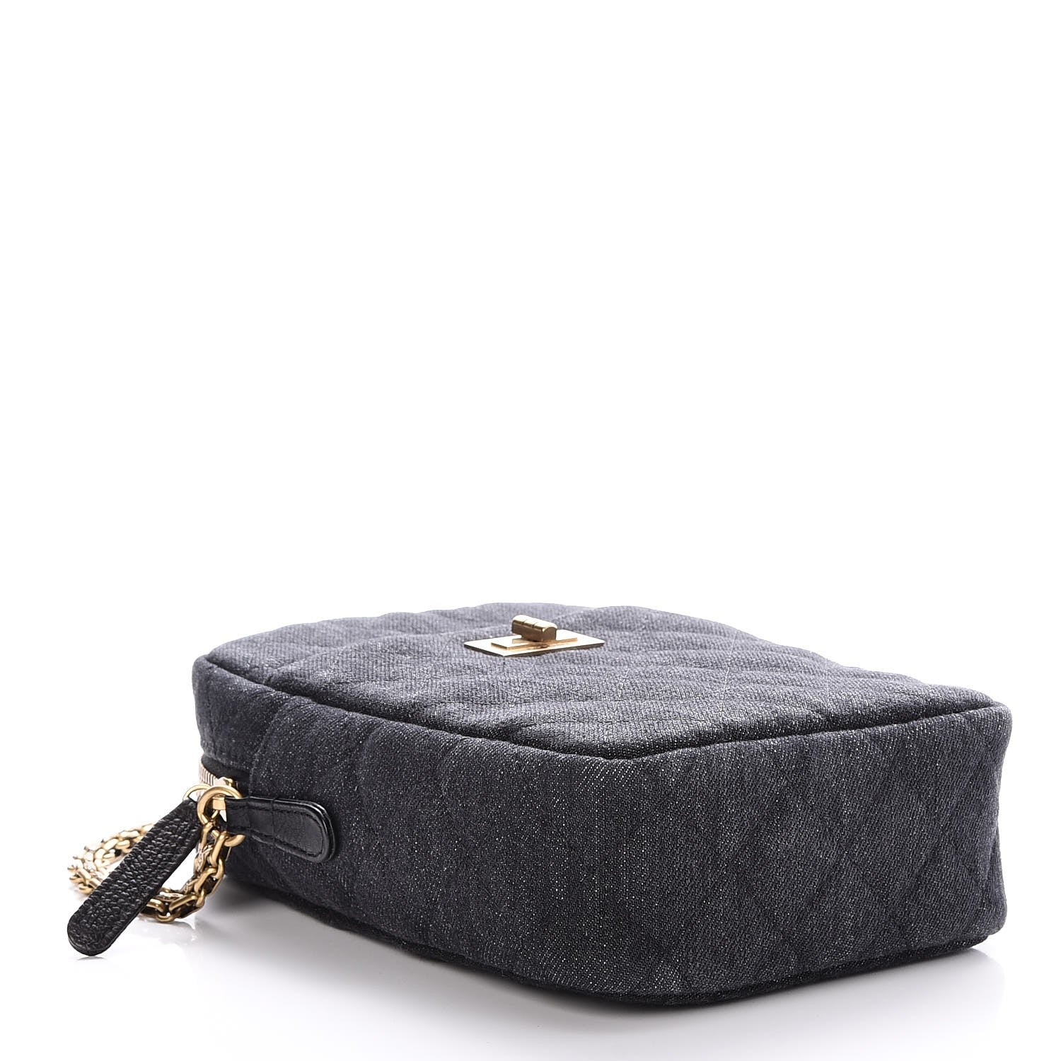 Chanel Washed Denim Quilted Reissue Camera Case Black 4 of 8