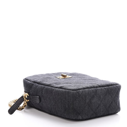 Chanel Washed Denim Quilted Reissue Camera Case Black 4 of 8