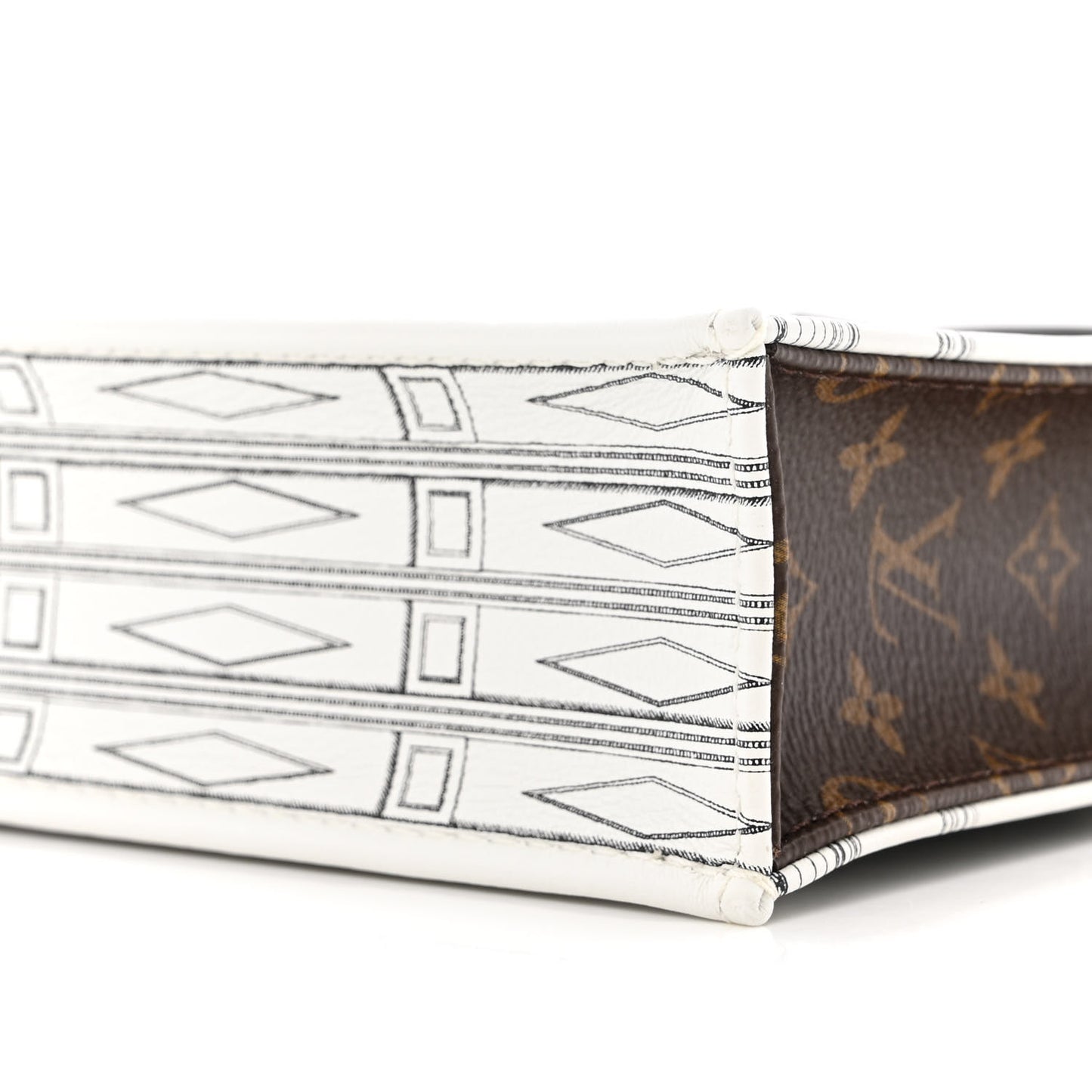 X FORNASETTI Calfskin Architettura Petit Sac Plat Black White